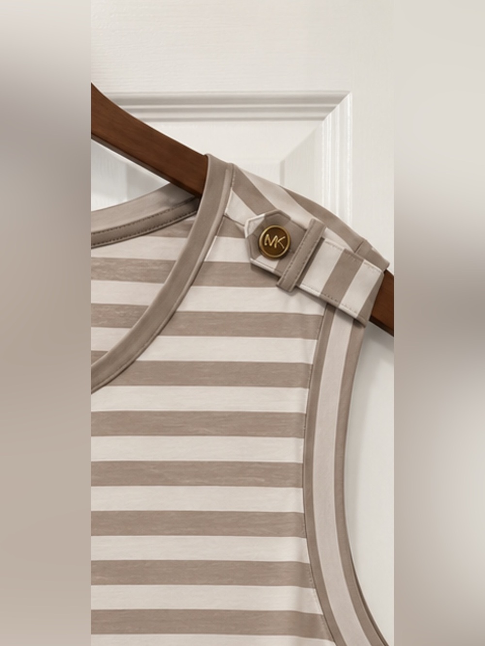Michael Kors women’s plus size ' Taupe & White Stripe Tank Top